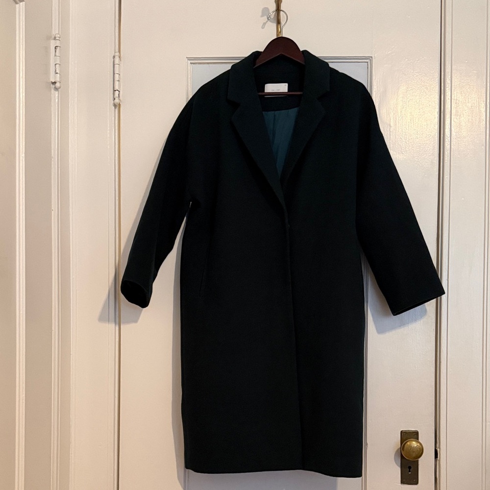 OAK + FORT Deep Green Trench Coat - Picture 2 of 6